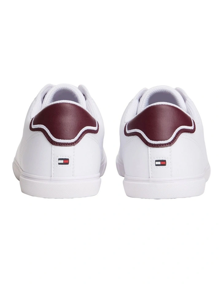 Contrast Heel Court Trainers in White image 5