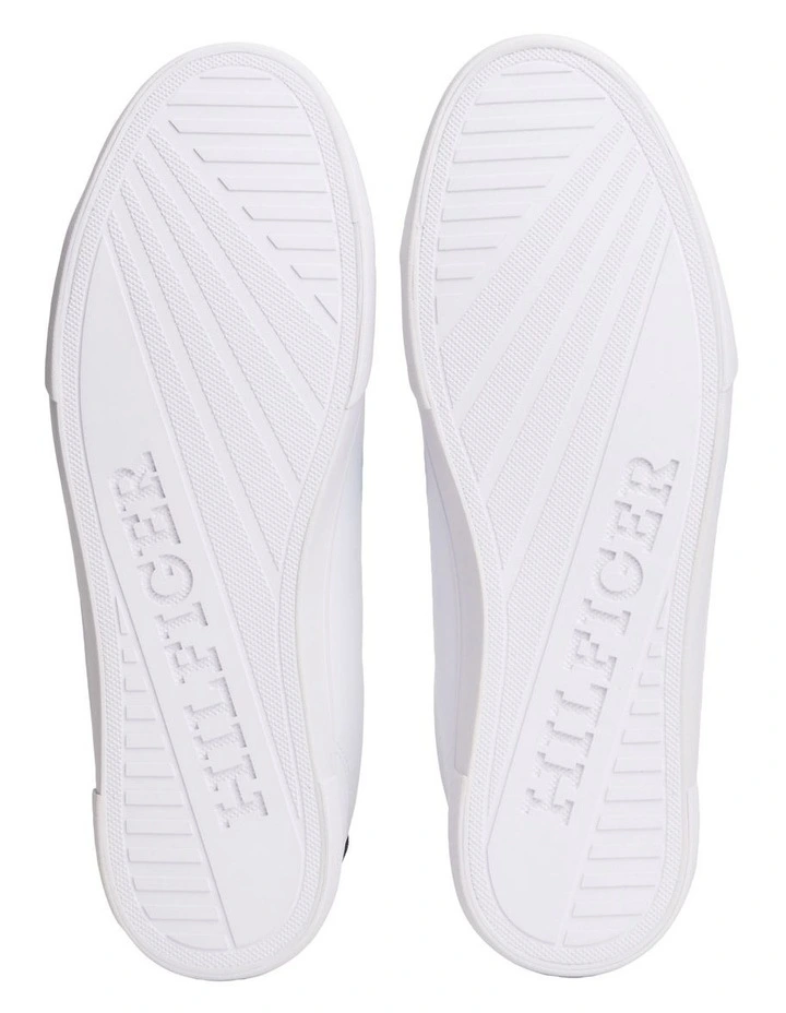 Contrast Heel Court Trainers in White image 7