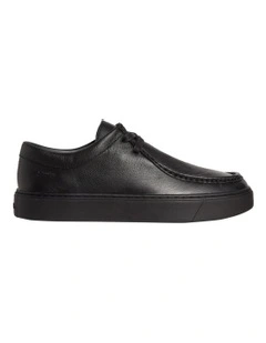 Hybrid Apron Lace Up Lth Sneaker in Triple Black