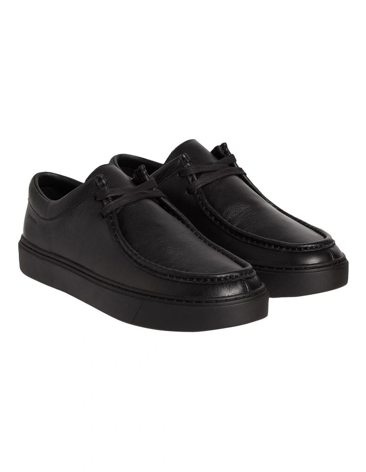 Hybrid Apron Lace Up Lth Sneaker in Triple Black image 2