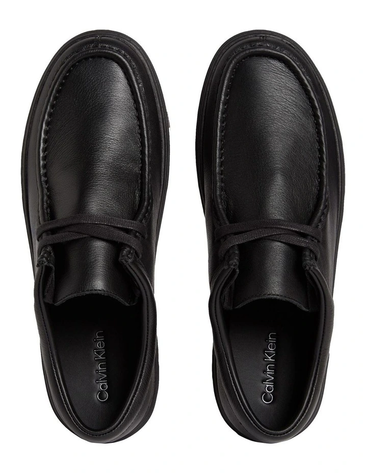 Hybrid Apron Lace Up Lth Sneaker in Triple Black image 4