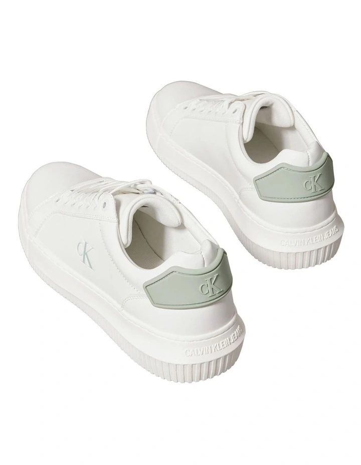 Chunky Cupsole Ru Patch Lth Sneaker in Bright White/Silt Grey image 3