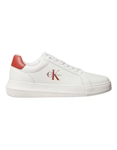 Chunky Cupsole Mono Lth Sneaker in Bright White/Tand