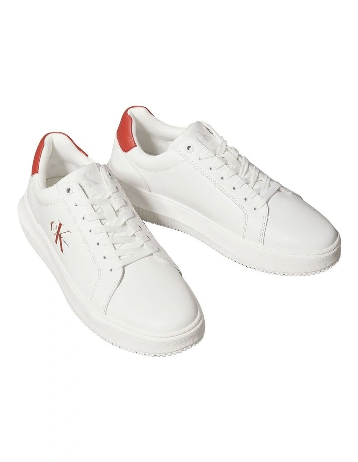 Chunky Cupsole Mono Lth Sneaker in Bright White/Tand image 2