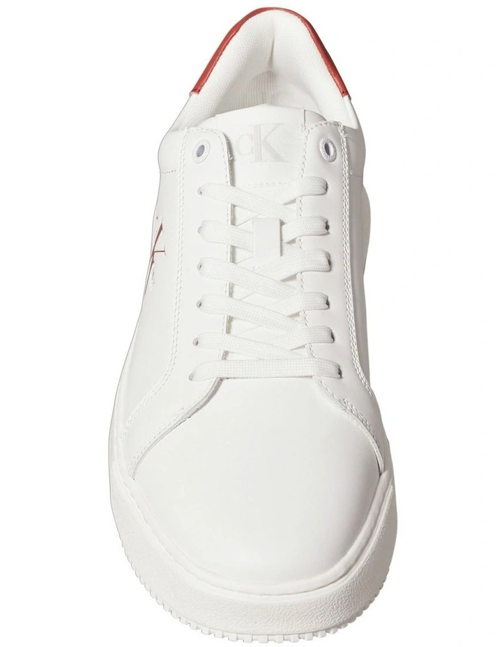 Chunky Cupsole Mono Lth Sneaker in Bright White/Tand image 5