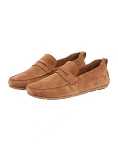 Suede Cleat Driver Shoes in Brown