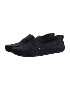 Suede Cleat Driver Shoes in Navy