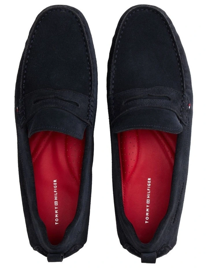 Suede Cleat Driver Shoes in Navy image 3