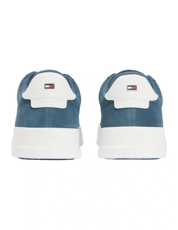 Contrast Heel Suede Court Sneaker in Blue image 3