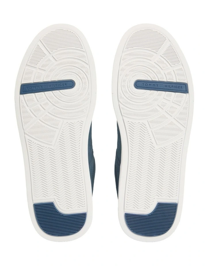Contrast Heel Suede Court Sneaker in Blue image 4