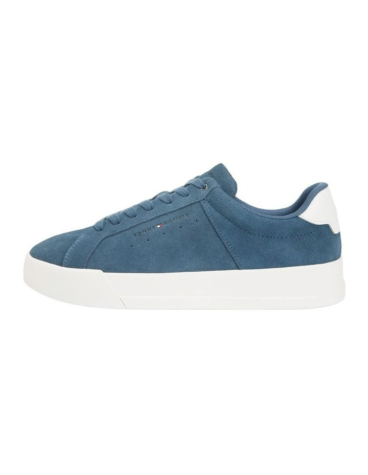 Contrast Heel Suede Court Sneaker in Blue image 6