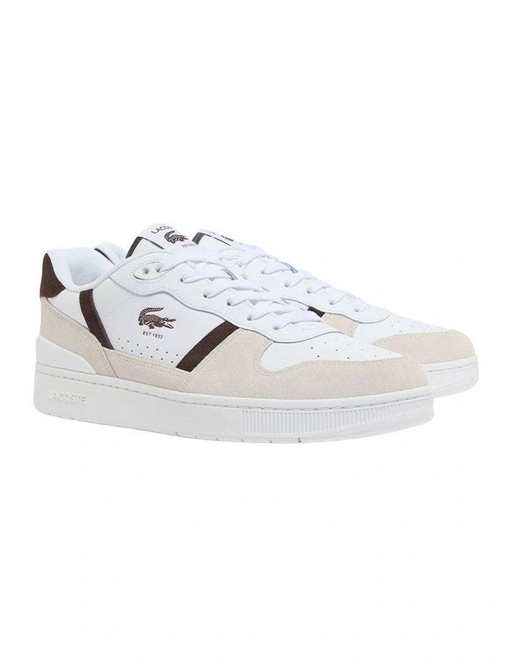 T-Clip Sneaker in White/Dark Brown image 2