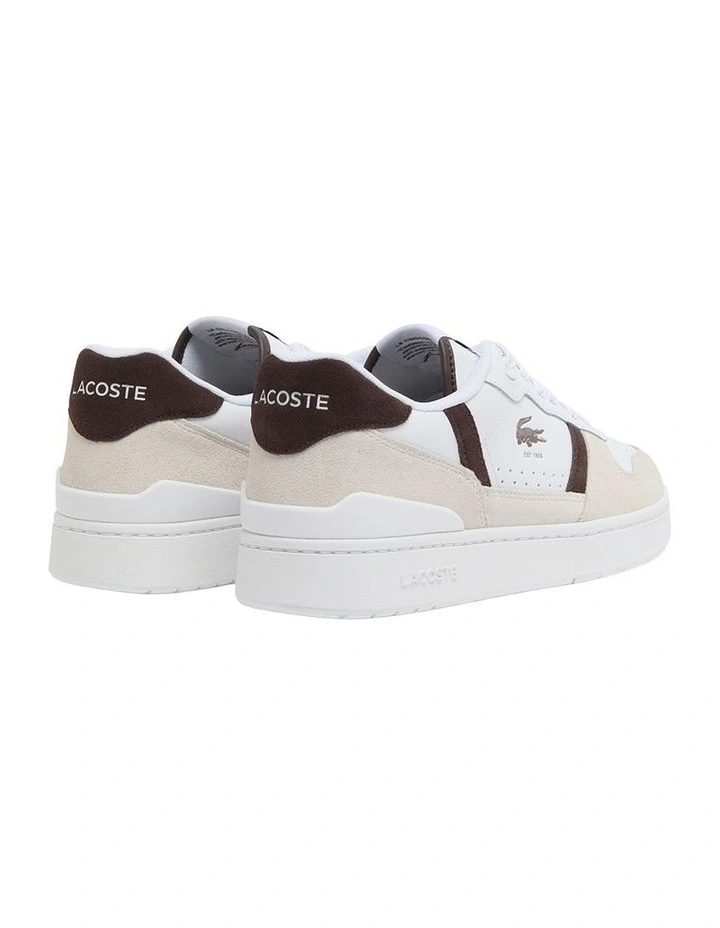 T-Clip Sneaker in White/Dark Brown image 3
