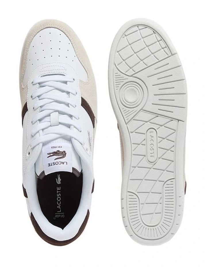 T-Clip Sneaker in White/Dark Brown image 4