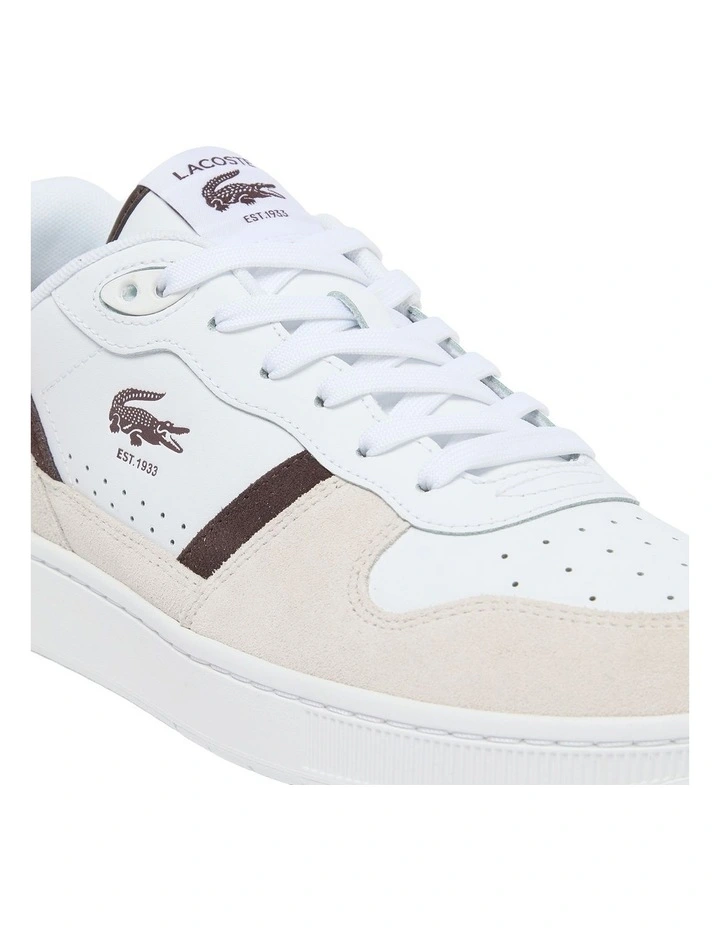 T-Clip Sneaker in White/Dark Brown image 6