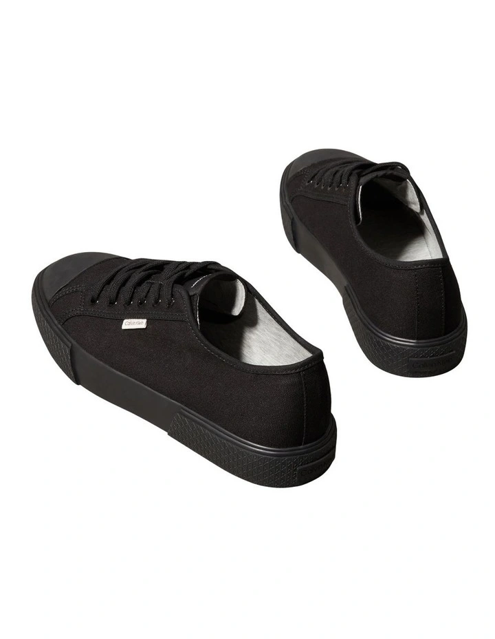 Vulc Laceup Canvas Sneakers in Triple Black image 3