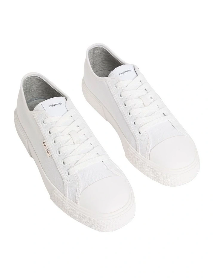 Vulc Laceup Canvas Trainer Shoes in Triple Bright White image 2