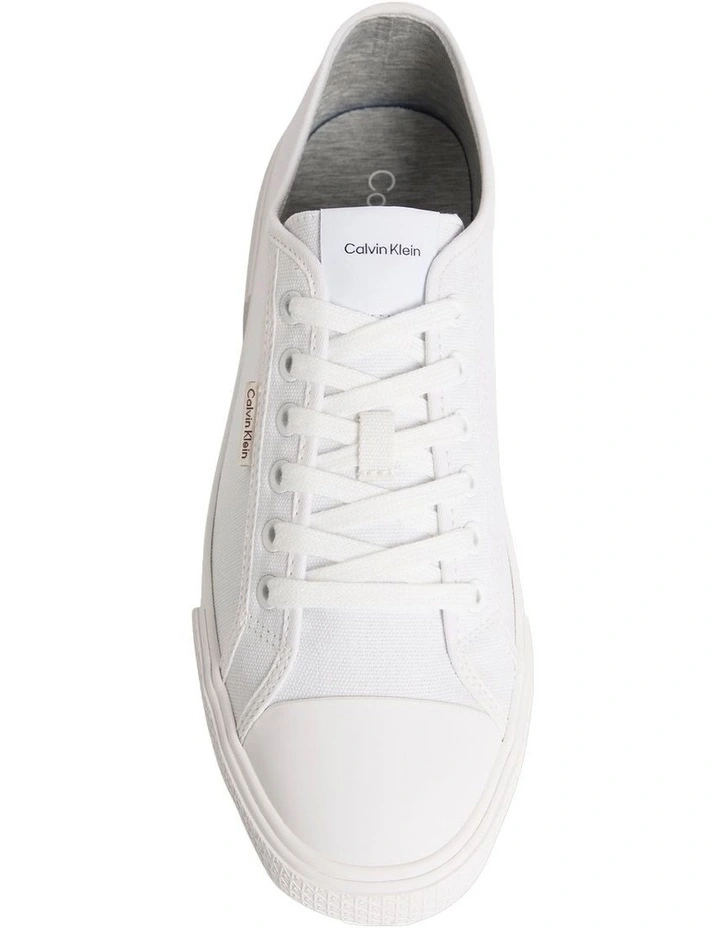 Vulc Laceup Canvas Trainer Shoes in Triple Bright White image 6