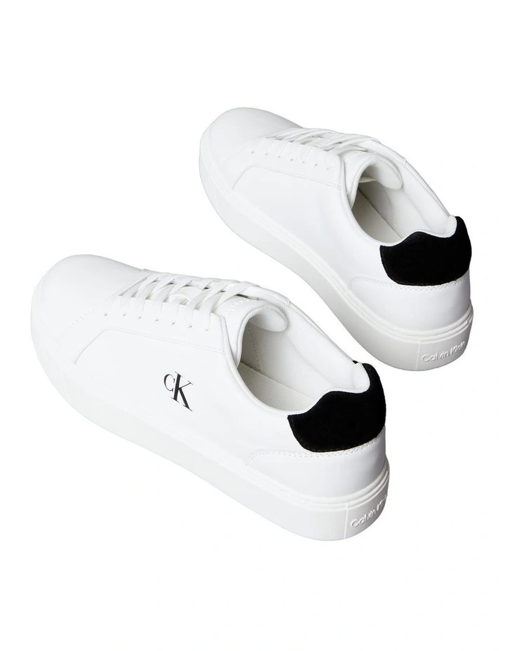 Classic Cupsole Laceup Trainer Shoes in White image 3