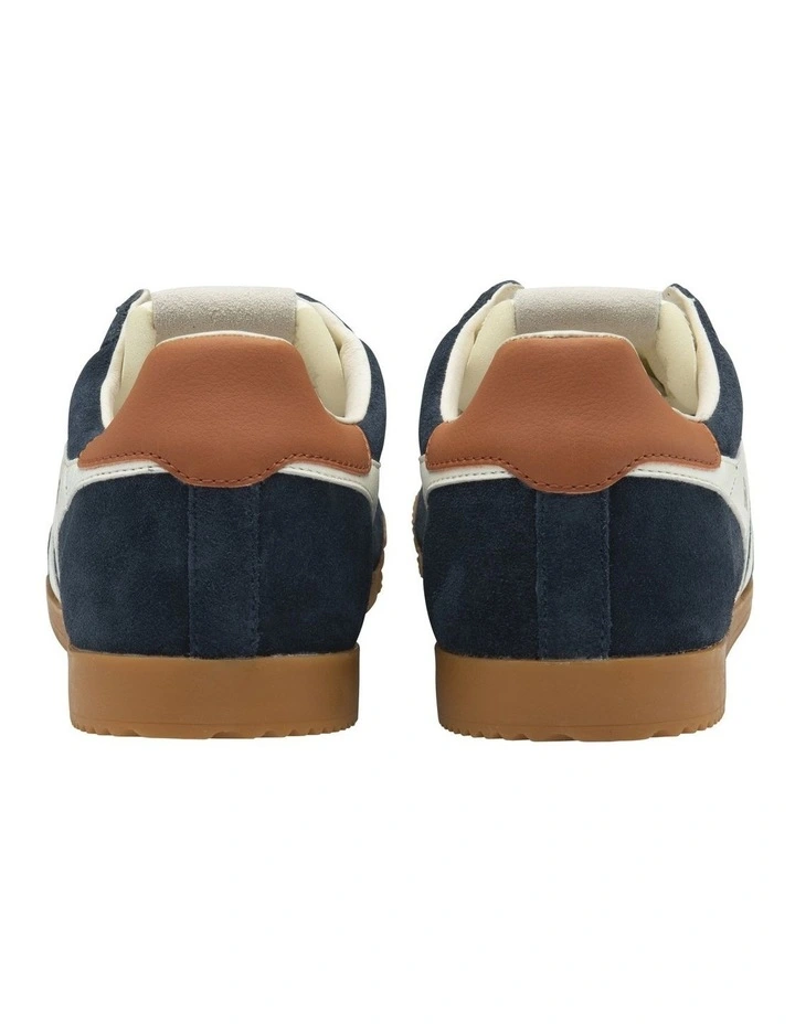 Elan Sneaker in Navy, Off White, and Moody Orange image 4
