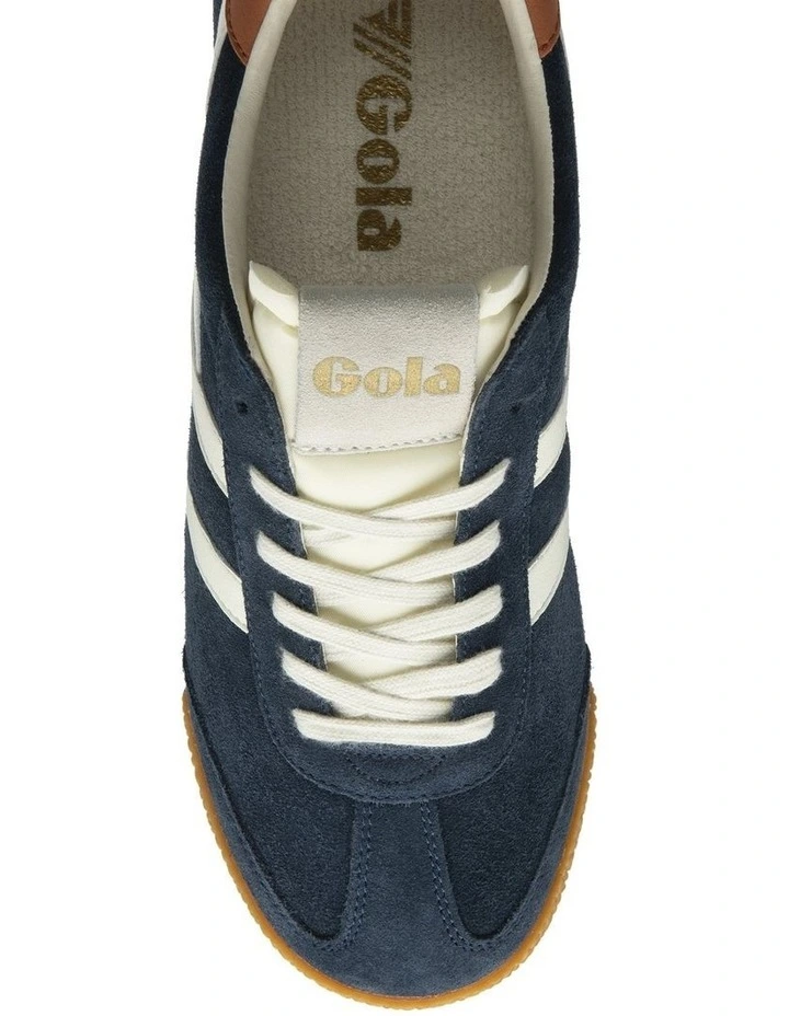 Elan Sneaker in Navy, Off White, and Moody Orange image 5
