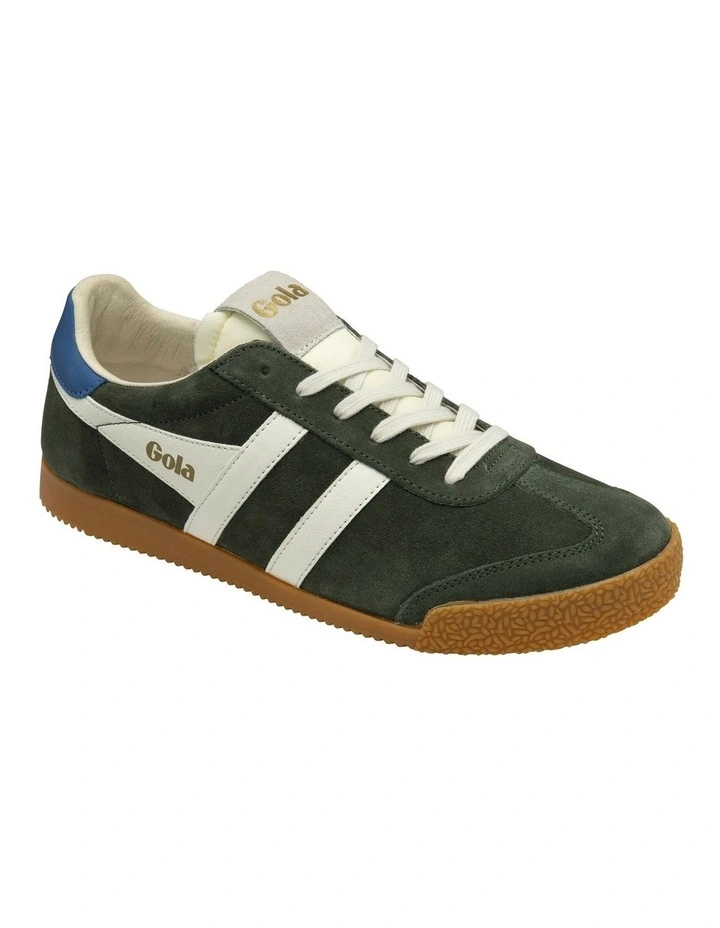 Elan Sneaker in Dark Khaki, Off White, and Sapphire image 2