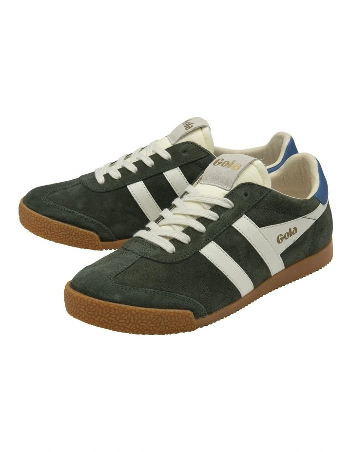 Elan Sneaker in Dark Khaki, Off White, and Sapphire image 3