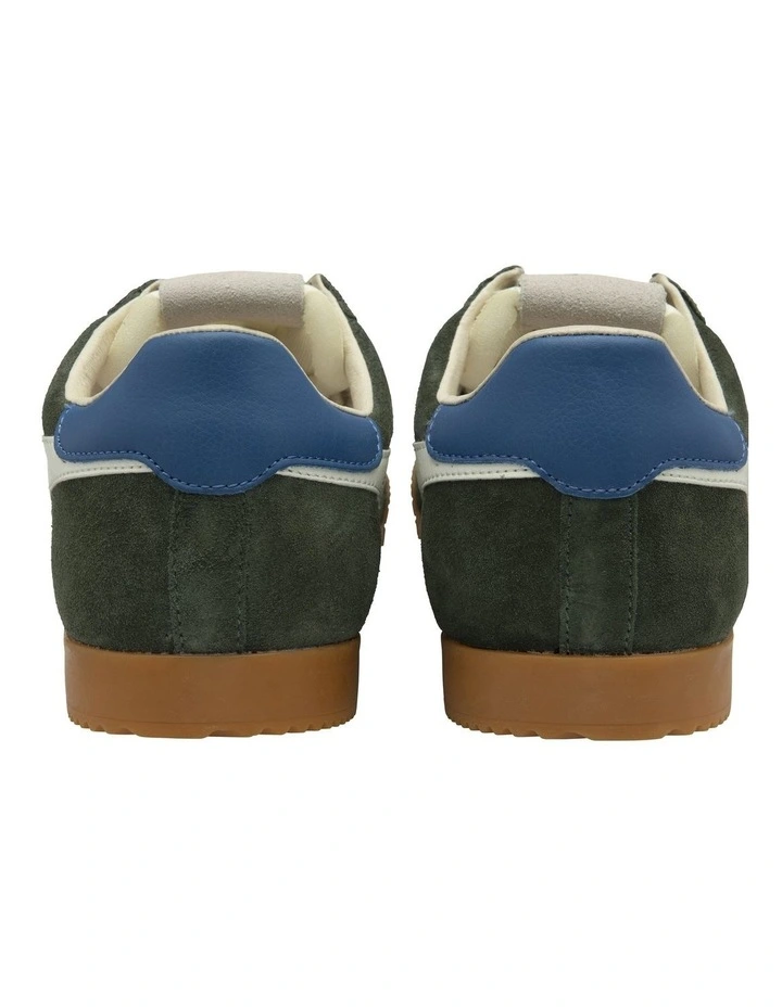 Elan Sneaker in Dark Khaki, Off White, and Sapphire image 4