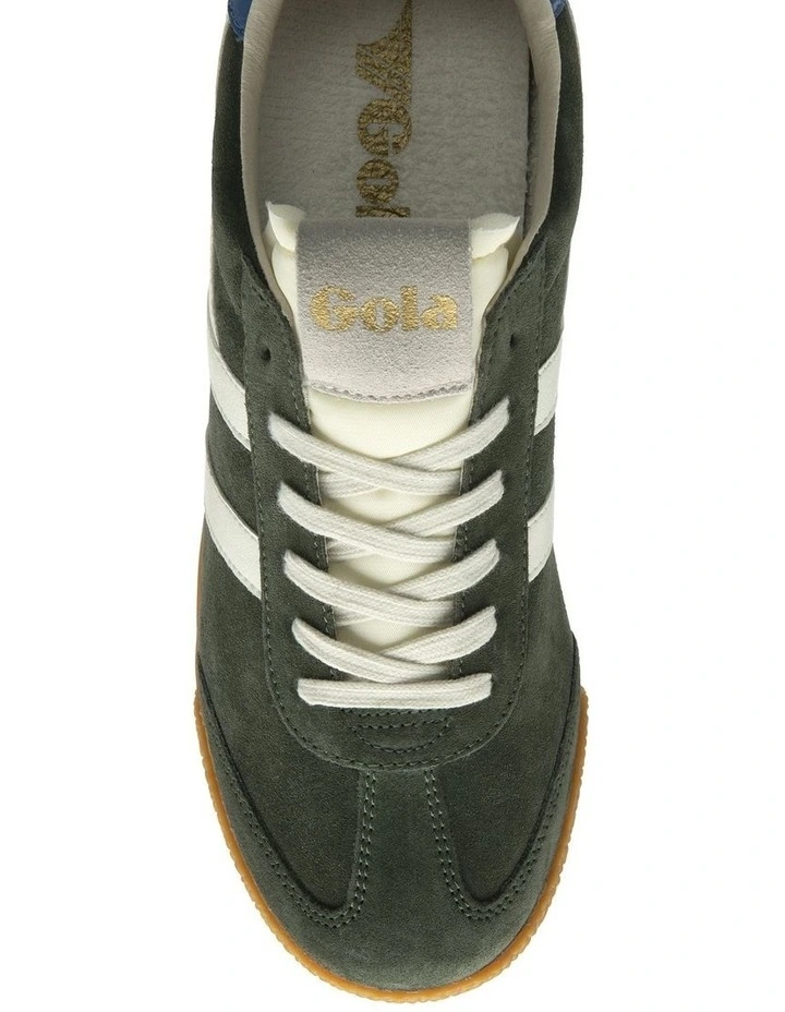 Elan Sneaker in Dark Khaki, Off White, and Sapphire image 5