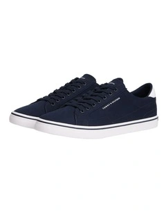 Canvas Embossed Trainers in Navy