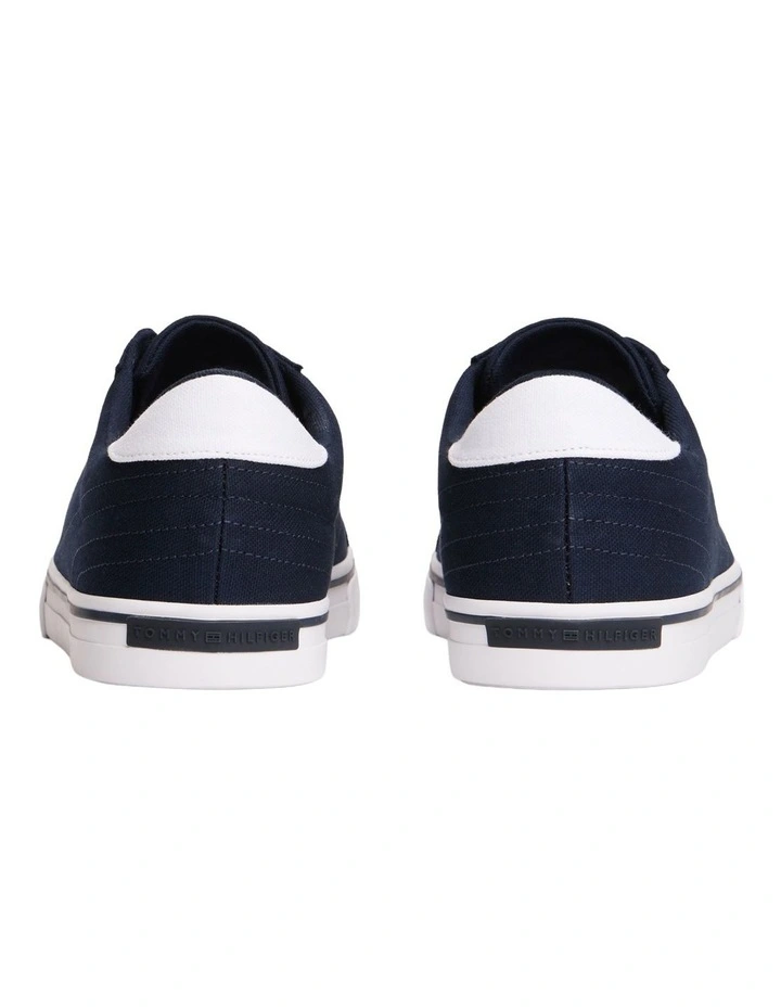 Canvas Embossed Trainers in Navy image 3