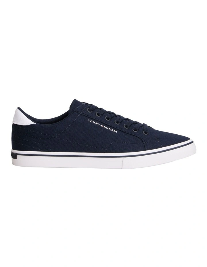 Canvas Embossed Trainers in Navy image 4