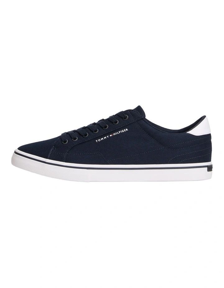 Canvas Embossed Trainers in Navy image 7