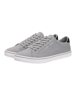 Canvas Embossed Trainers in Grey