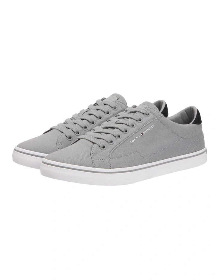 Canvas Embossed Trainers in Grey image 1