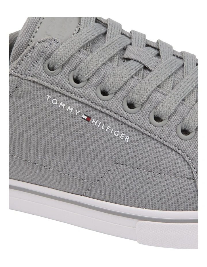 Canvas Embossed Trainers in Grey image 2