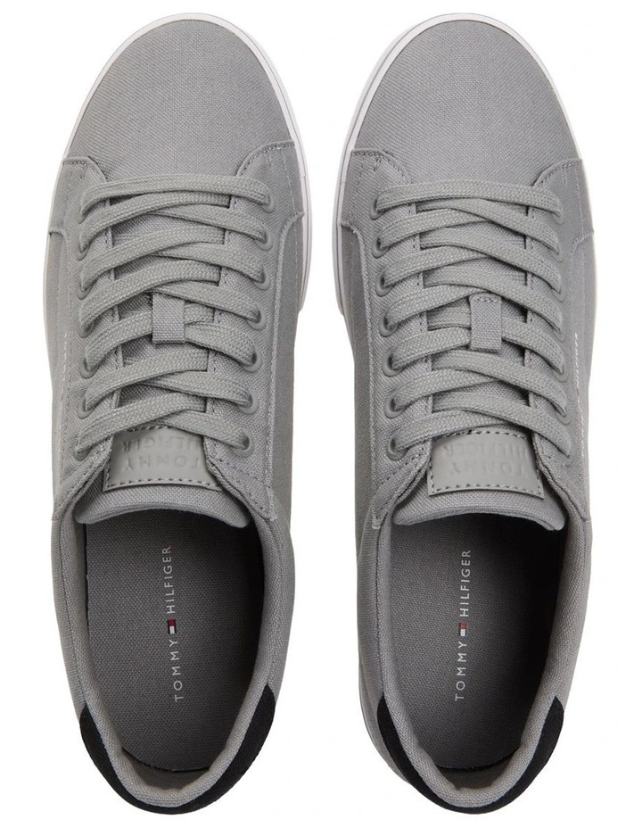 Canvas Embossed Trainers in Grey image 4