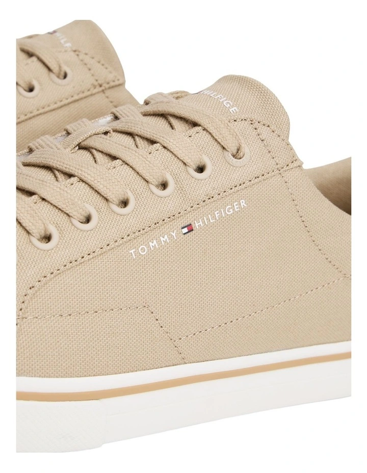Canvas Embossed Trainers in Beige image 2