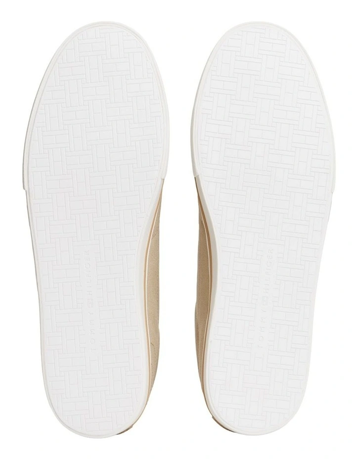 Canvas Embossed Trainers in Beige image 3