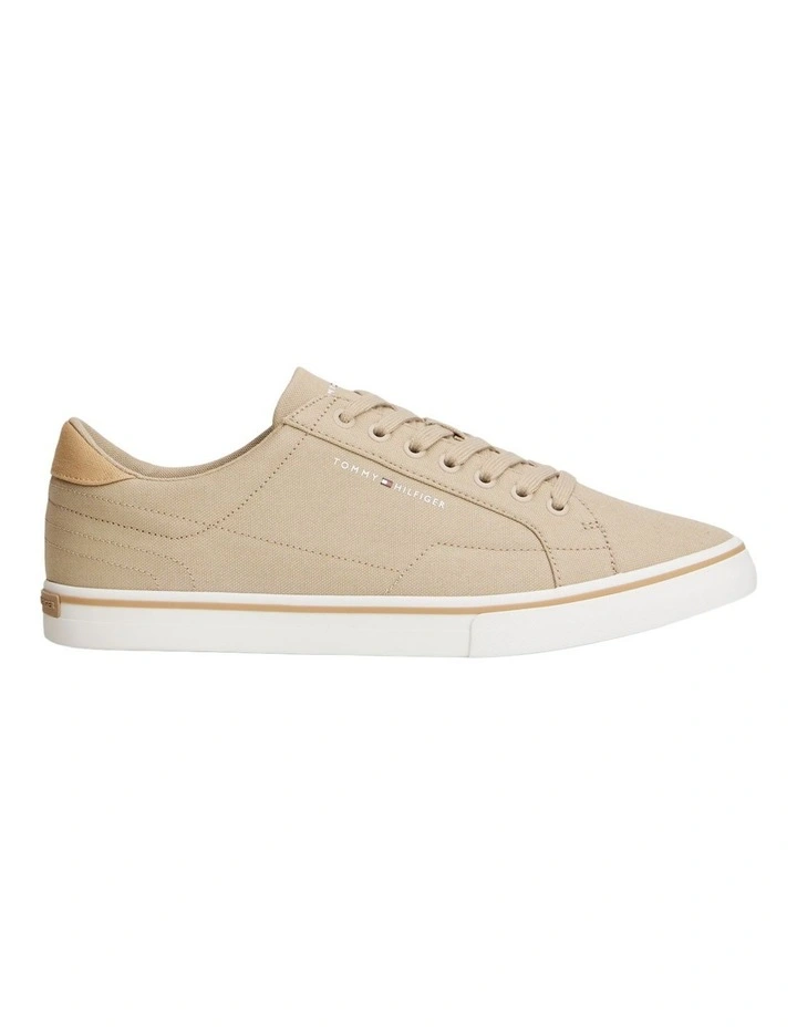 Canvas Embossed Trainers in Beige image 5