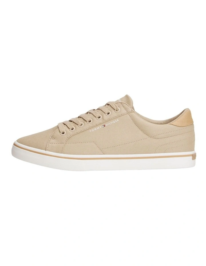 Canvas Embossed Trainers in Beige image 6