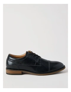 Sergio Leather Toe Cap Lace Up in Black