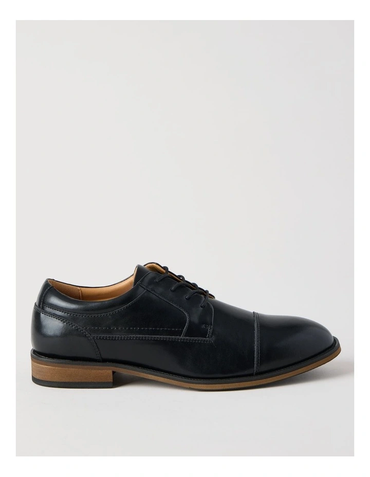 Sergio Leather Toe Cap Lace Up in Black image 1