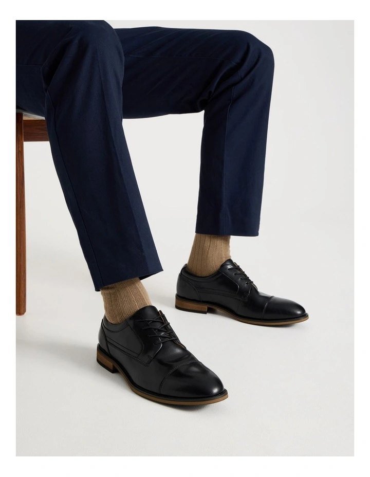 Sergio Leather Toe Cap Lace Up in Black image 2