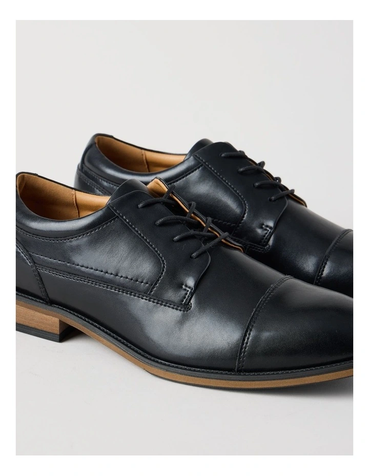 Sergio Leather Toe Cap Lace Up in Black image 3