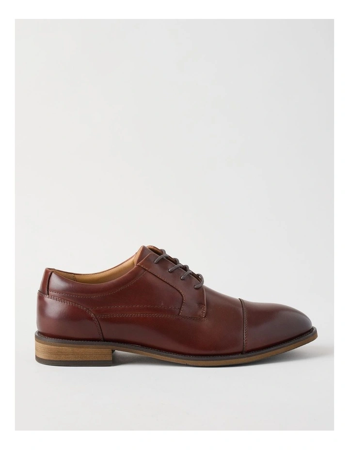 Sergio Leather Toe Cap Lace Up in Cognac image 1