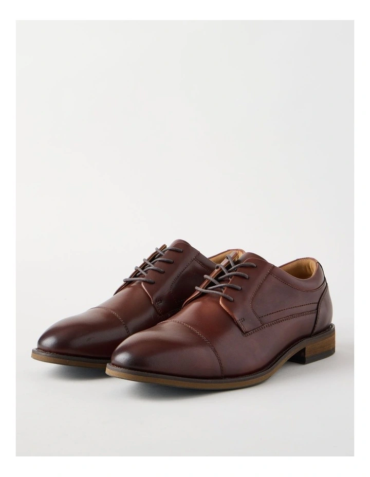 Sergio Leather Toe Cap Lace Up in Cognac image 3