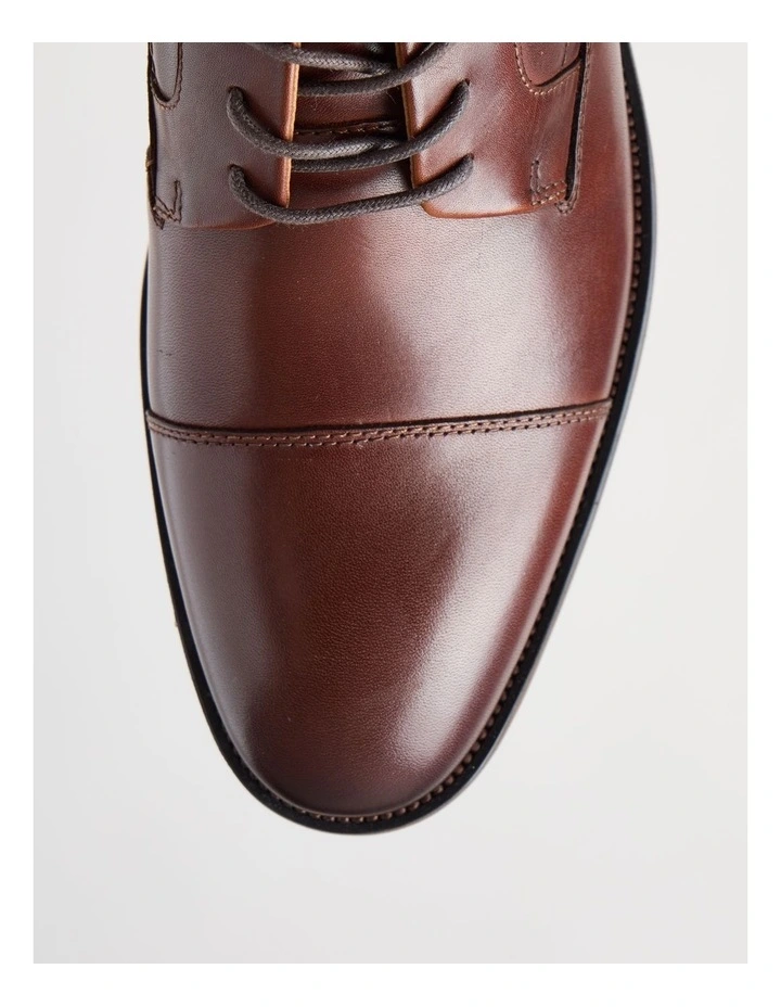 Sergio Leather Toe Cap Lace Up in Cognac image 6