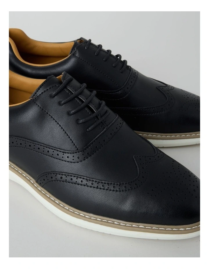 Beau Casual Brogue Lace Up in Black image 4