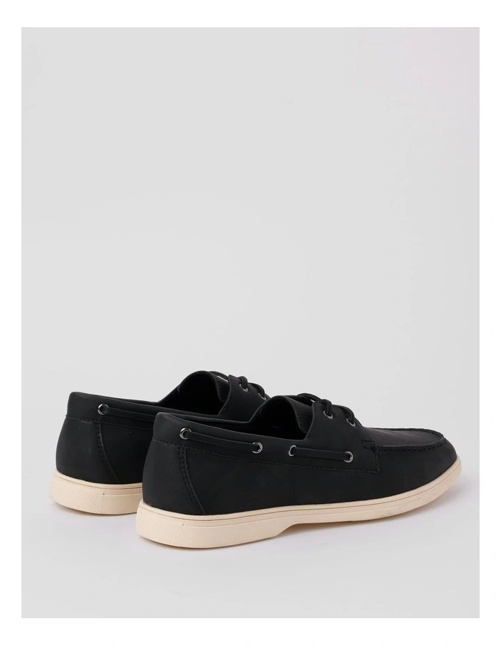 Malaga Boat Shoe in Black image 4